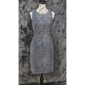 J. Crew Dress Sz 0 Basketweave Sleeveless Leopard Oncilla‎ Sheath Knee Length